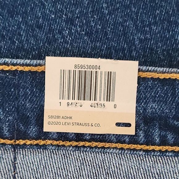 Levi's Original 501 High Rise Straight Leg Cropped Plus Size Denim Blue Jeans - Picture 6 of 12